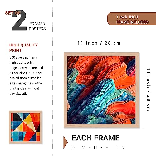 Image of kotart Aesthetic Wall Decor Paintings with Frame for Home Decoration - Painting for Living Room Bedroom Office - Framed Painting for Wall Decoration - Pack of 4 (Art 1, Small (10x13 or 10x10 inch))
