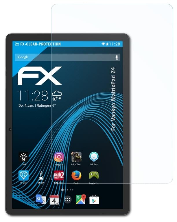 atFoliX Screen Protection Film compatible with Vankyo MatrixPad Z4 Screen Protector, ultra-clear FX Protective Film (2X)