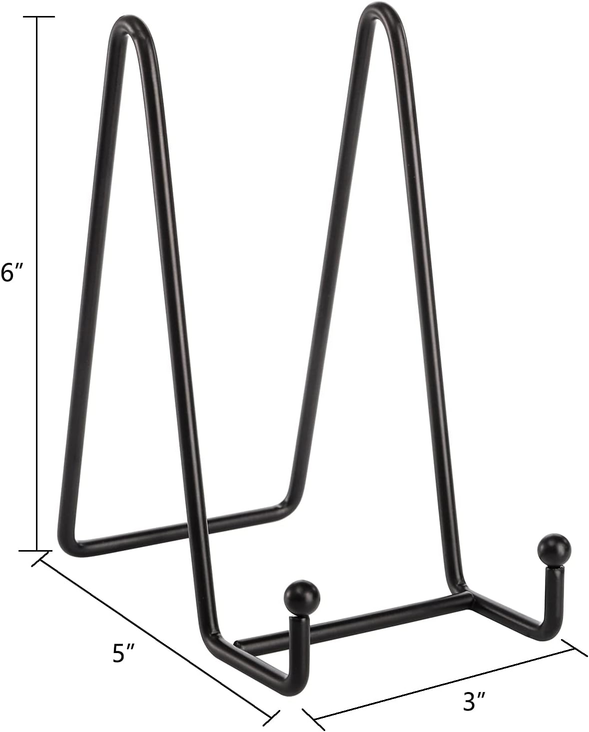 Hedume 8 Pack Iron Display Stand, 6 Inch Black Metal Easel Plate Display Photo Holder Stand, Picture Frame Holder Stand for Decorative Plate, Book, Photo Easel