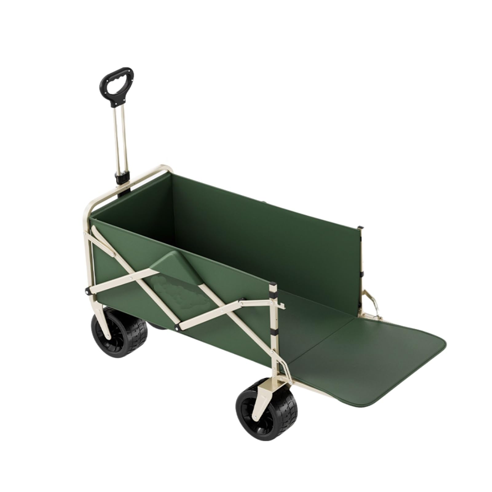 Carrito plegable con ruedas de gran resistencia para llevar tus cosas sin esfuerzo a la playa.