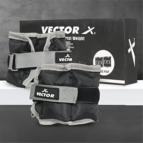Image of Vector X AW-10 Pair of Ankle /Wrist Ankle Weight For Men Women|Resistance Exercise Fitness Band For Running, Jogging, Strength Training & Practice|Fixed Weight (1KG)