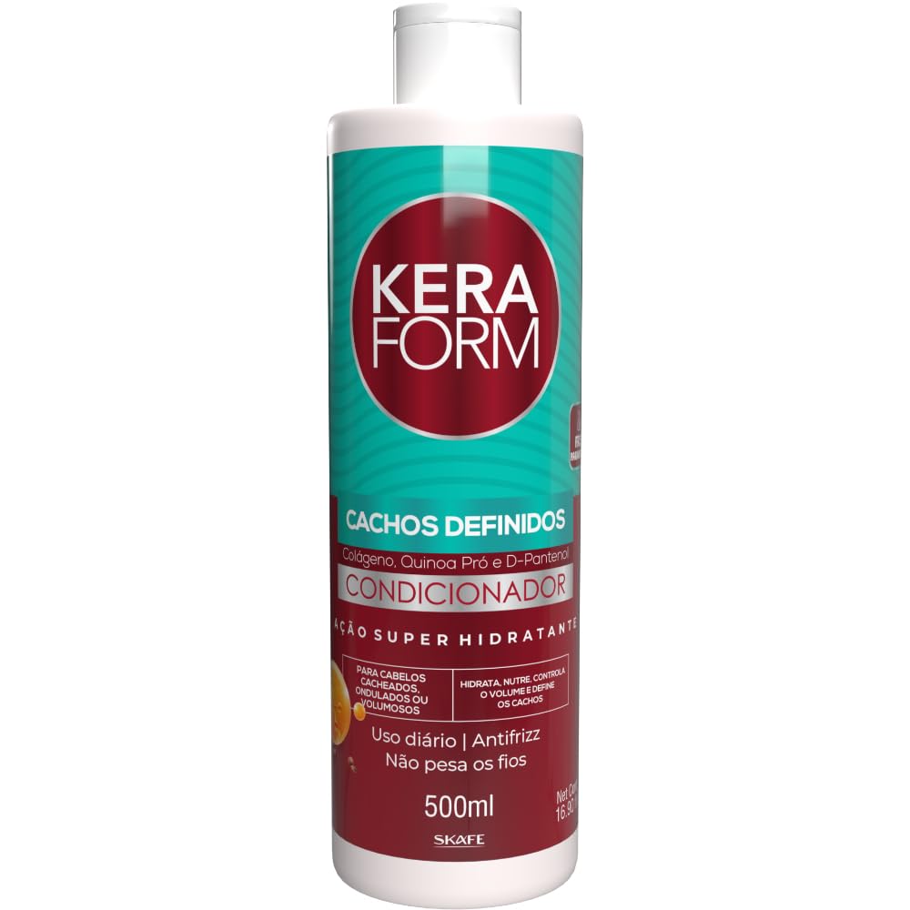 Skafe - Linha Keraform (Cachos Definidos) - Condicionador Super Hidratante 500 Ml - (Keraform (Defined Curls) Collection - Super Moisturizing Conditioner 16.90 Fl Oz)