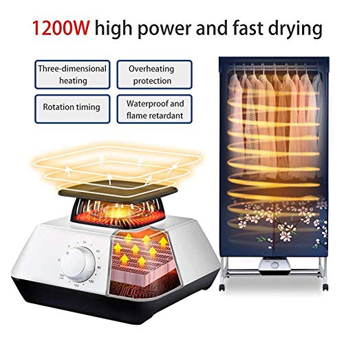 Asciugatrice Elettrica Domestica 1200W Grande capacità 15 kg Doppio Strato in Acciaio Inox Lavanderia Umida Interna Alta Efficienza Energetica Armadio Asciugatura Ad Aria Calda con Timer Automatico - Image 4