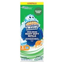 Scrubbing Bubbles Toilet Bowl Wand Cleaner Refills, Fresh Brush Heavy Duty Cleaner Toilet Refill Pads, Removes Limescale & Odors, Citrus Scent, 8 Count Pack of 1