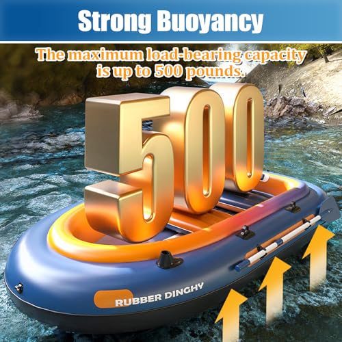 YUEWO Inflatable Boat for Adults, Inflatable Dinghy, Fishing Inflatable Kayak, Heavy Duty Inflatable Canoe River Inflatable Raft Lake, Air Blow Up Boat with 2 Paddle - Image 7