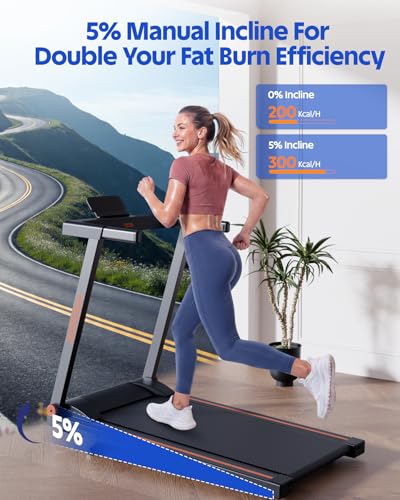 Superun Walking Pad Treadmill with Incline for Home Office, 3-in-1 Under Desk Treadmill with Smart App Control, 300LB Capacity, Quiet Portable Foldable Treadmill for Apartment & Small Spaces - Image 3