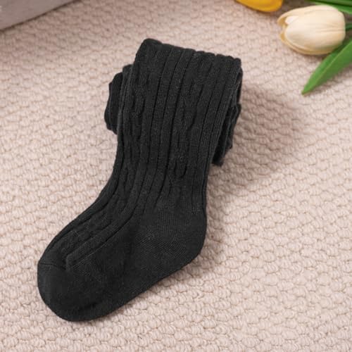 Image of SYGA Baby Tights For Girls Soft Cotton Infant Leggings Toddler Solid Knit Stockings Socks Newborn Warm Crochet Pants