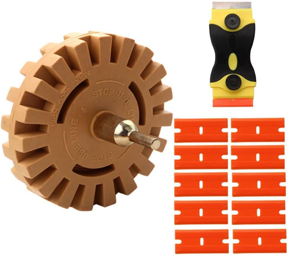 4 inch Decal Removal Eraser Wheel Kit with Power Drill Attachment for