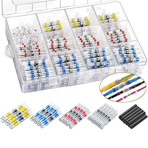500Pcs Lötverbinder Schrumpfverbinder Solder Sealing Wire Connector - Schrumpfschweißen Stoßverbinder - Geschweißte Connector Kit - Automotive Marine Insulated Waterproof Wire Terminal