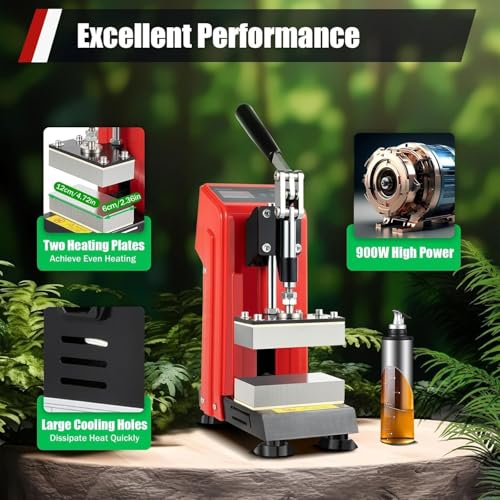 Prensa térmica manual mini con temperatura ajustable miniatura 7