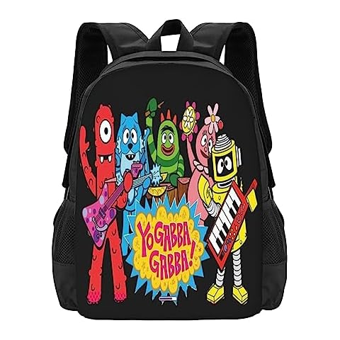 Pobecan Yo Gabba Anime Gabba! Backpack Large Capacity Leisure Travel Backpack Book Bag Outgoing Daypack 12.5x5.5x16.5 inch Cover
