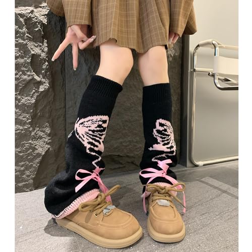 Image of XEPST Leg Warmers Kawaii Socks Flared Leg Warmers for Girls Butterfly Harajuku Japanese Boot Socks
