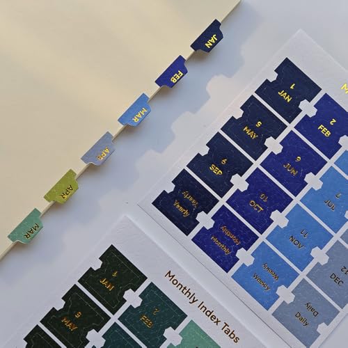 Colorful Monthly Tabs Monthly Separator Stickers for Client Proposals, Meeting Minutes, Financial Reports, and Project Timelines (Sparkle)
