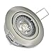 Produktbild 2er Set Schwenkbarer Einbaustrahler Bert in edelstahl-gebürstet, 230Volt, rostfrei, inklusive 5W (entspricht 50Watt Helligkeit) Hochleistungs LED Leuchtmittel GU10 in warm-weiss