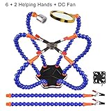 Seis brazos universales flexibles ajustables ------- ¿Estás frustrado con las manos de tercera mano tradicionales? Este Helping Hands Soldering tiene 295mm Seis manos flexibles que ayudan, Tubo universal para juntas, que se coloca fácilmente donde usted lo desee. Elimina la frustración de las manos tradicionales que ayudan.