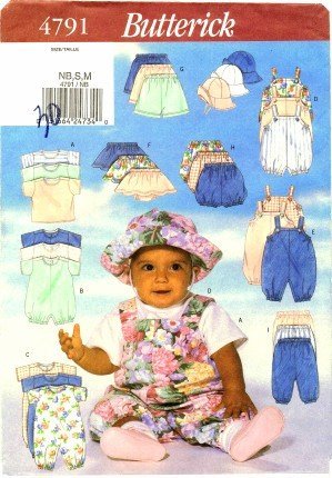Amazon.com: Butterick 4791 Sewing Pattern Infants T-Shirt Romper
