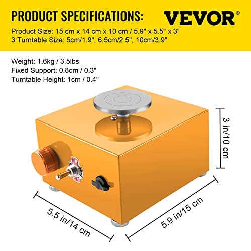 Vevor YELLOW POTTERY WHEEL 30W Ceramic Wheel Adjustable Speed Clay Machines Electric Sculpting Kits thumb #7