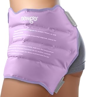 NEWGO Hip Ice Pack Wrap Reusable Hip Cold Pack for Hip Bursitis, Hip Replacement Surgery, Hot Cold Therapy Gel Ice Pack for Hip Flexor Pain, Swelling, Sports Injuries (Purple)