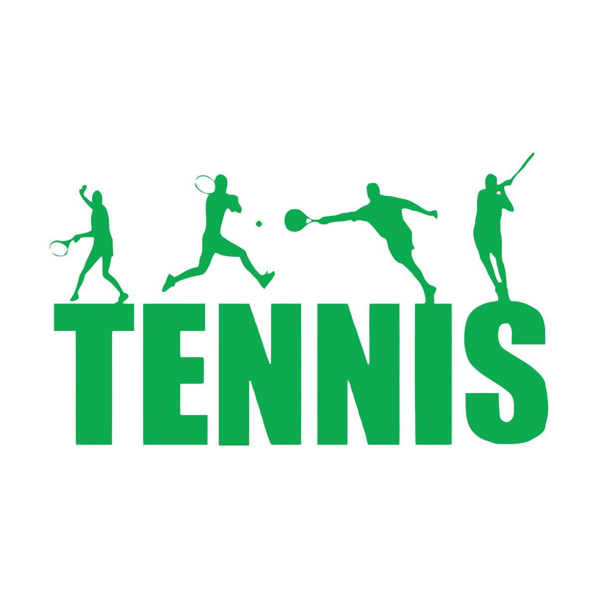 Wall Vinyl Decal Tennis Player Wall Sticker Tennis Logo Wall Art Murals Gym Decor Removable Tennis Wall Decals Extra Large - 67x113cm