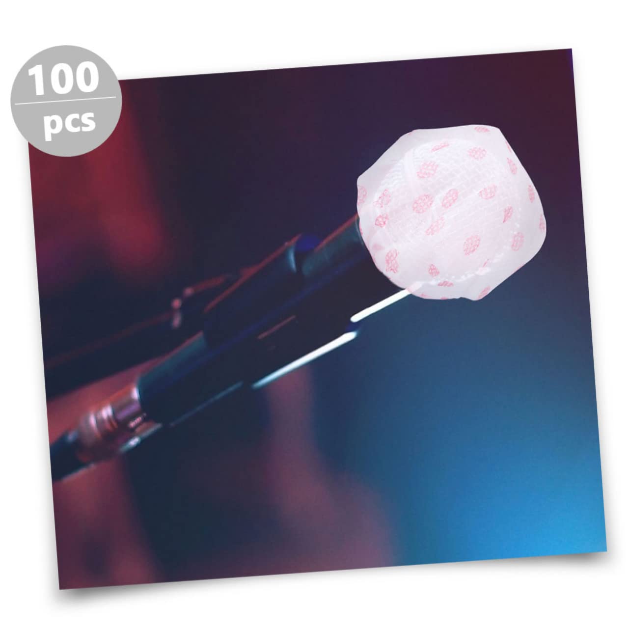 QUMIIRITY 100Pcs Mic Covers Thin Non Woven Microphone Protectors for Ktv Breathable Material Prevents Saliva for Professional Recording Podcasting and Streaming