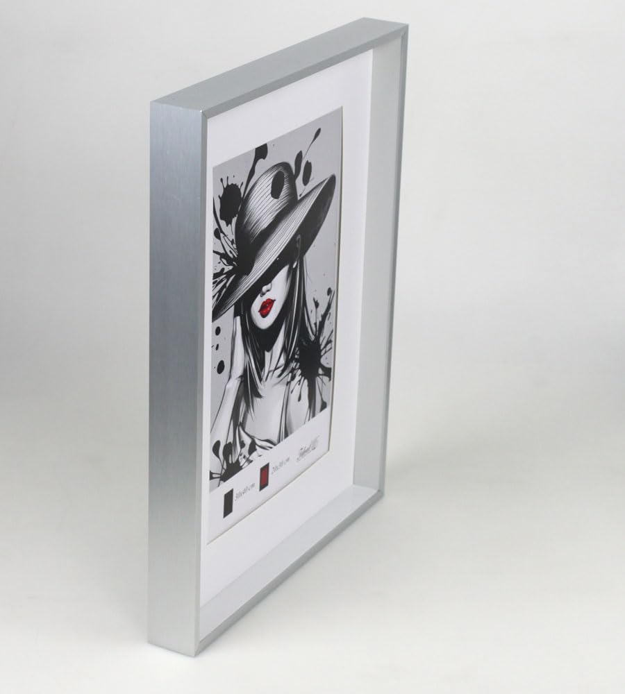 KM FOTO 3er 5er Set Aluminium Bilderrahmen 3D Rahmen mit Passepartout & gehärtetem Glas Fotorahmen AL-3: Farbe: 3er Pack Silber | Format: 30x40