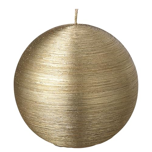 Bougies La Francaise - Ball Candle - Made in Europe, Gold Color, 200g, +/- 15-Hour Burn Time - Diameter 3.15 inches