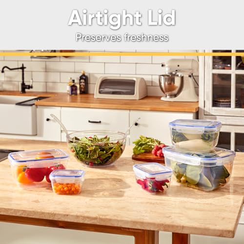 Image of Superio Plastic Food Storage Container Set, BPA Free, Sealed Containers with Airtight Lids for Pnatry, Cupboard, and Fridge- Microwave and Dishwasher Safe (10) (3. Pack)