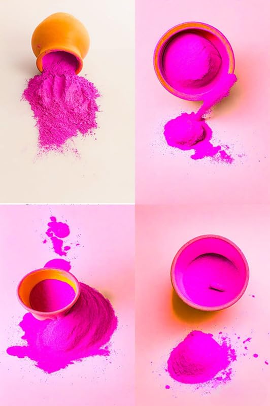 Image of Herbal and Organic Holi Colors | Eco Friendly | Pink Color 300gm | Natural and Skin-Friendly Gulal | Handmade and Non-Toxic | Holi Ke Rang | Holi Celebration | Stain Free