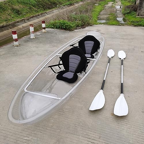 CVKAYAK 2 Seats Clear/Transparent Canoe/Kayak 11" Fit for Pool, Clear River/Lake/Beach/Bay/Calm...