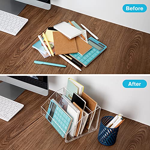 image for KTRIO Mail Organizer Countertop 4 Tier Mail Holder File Holder Acrylic