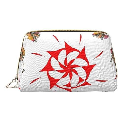vacsAX Petite trousse de maquillage élégante en cuir avec – Parfait pour le maquillage, les articles de toilette et les pinceaux Rotation huit directions,...