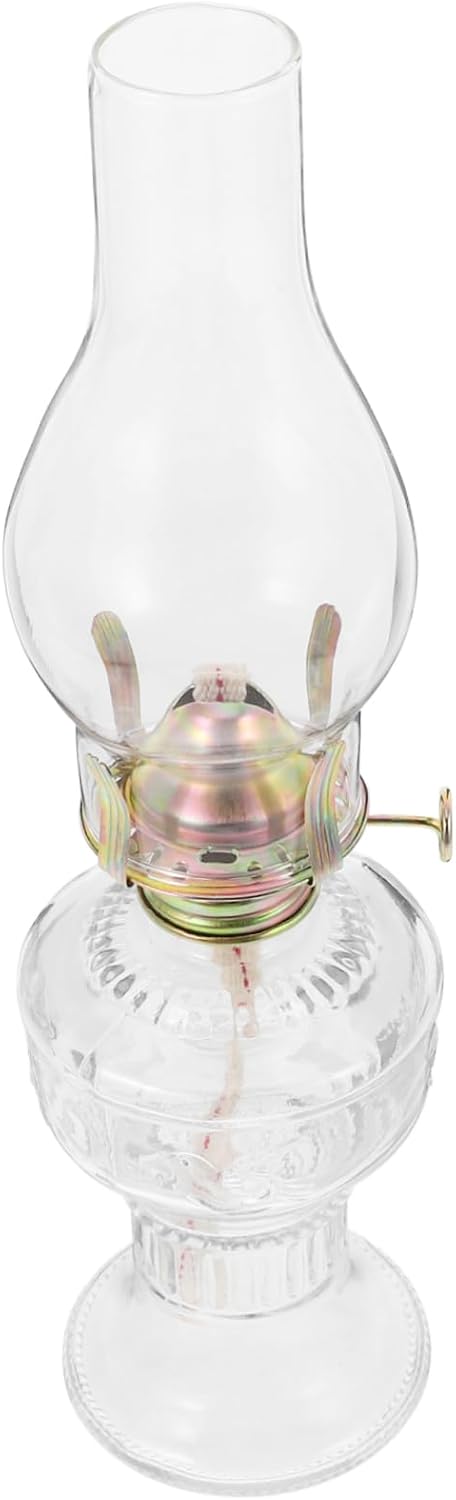 Vintage Kerosene Lantern Retro Glass Oil Lamp Decorative Indoor Lighting for Home Decor Rustic Atmosphere for Living Room Kitchen Emergency Use