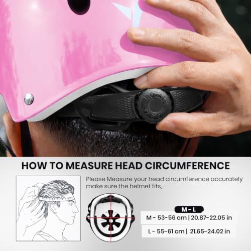 Image of Jaspo Skate Mate Protective Skating Kit for Kids - Helmet with Adjuster, Knee Elbow Pads & Wrist Guards, Safety Gear Set for Skating, Cycling & Skateboarding (Pink, Medium)
