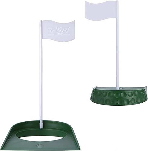 PGM Taza de golf para poner y bandera, agujero de entrenamiento en todas las direcciones para uso en interiores y exteriores