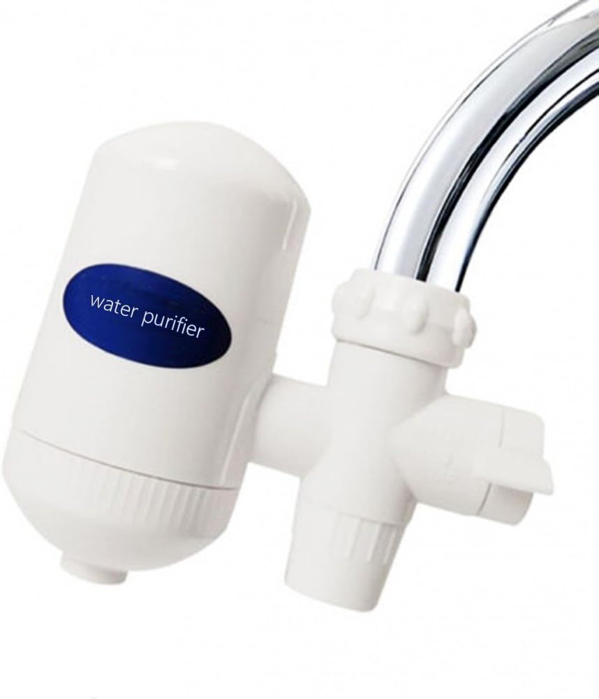 Ontap water filter with double filtering system to be applied to the tap for drinking water treatment - filtered activated carbon softener purifier kitchen filters 18157