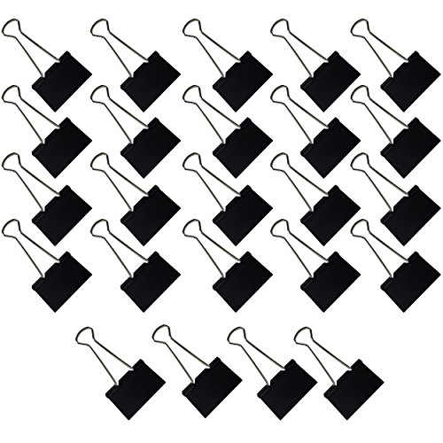 Clipco Binder Clips Extra Large 2-Inch Black (24-Pack)