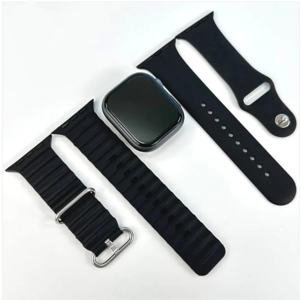 C900 Pro Max Smart Watch with interchangeable black silicone and NATO-style straps.