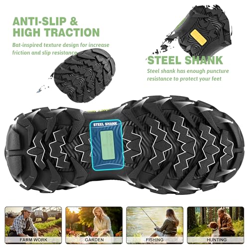 Image of Wovenpak Extra Wide Rubber Boots for Women, Waterproof Hunting Boots with Steel Shank, Insulated Mud Boot, 6mm Neoprene Anti-slip Outdoor Work Boots, Size 6-11