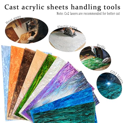 Image of Pearl Glitter Cast Acrylic Sheet, 1 /8 Inch, 12x8 Inch, White | Sparkly Water Stream Pattern, For Laser Cutting, For Laser Engraving, Crafts & DIY Projects