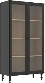 Cristaleira Estante Para Livros Ditália 2 Portas Vidro E-957 Cor:preto