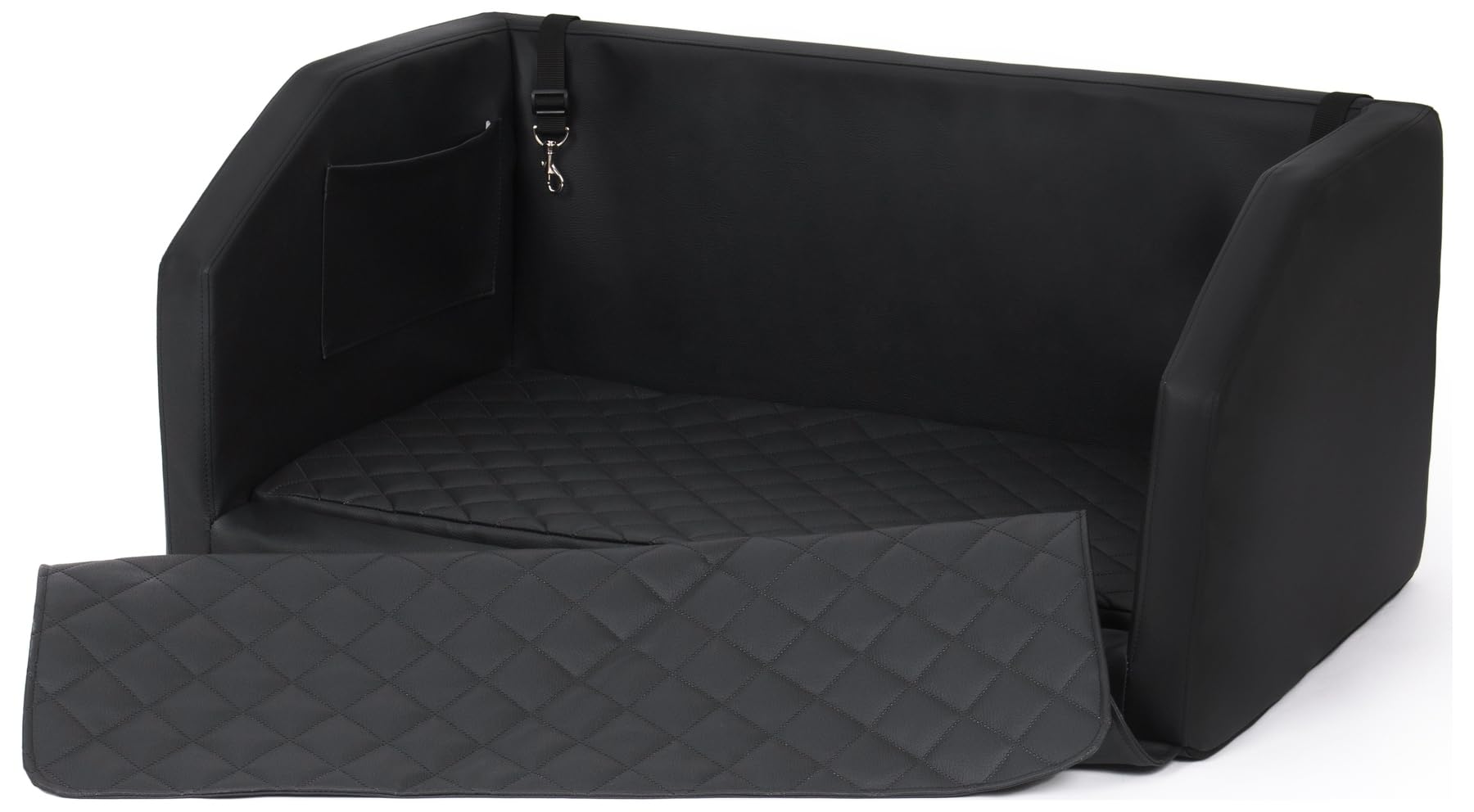Velinda lit de Coffre, Transporteur de Voiture pour Le Chien avec Matelas de 90x55 cm (Couleur: Noir)