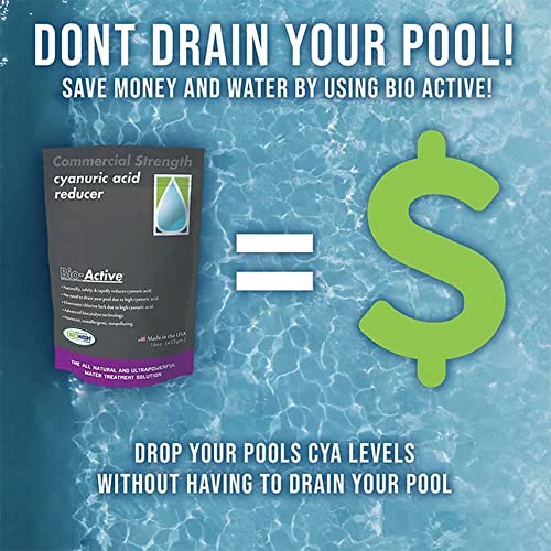 Bio-Active Ba-Car-08 Non Polluting 100-Percent Cyanuric Acid Reducer Powder For Commercial And Residential Swimming Pools, 16 Ounces #TOP3