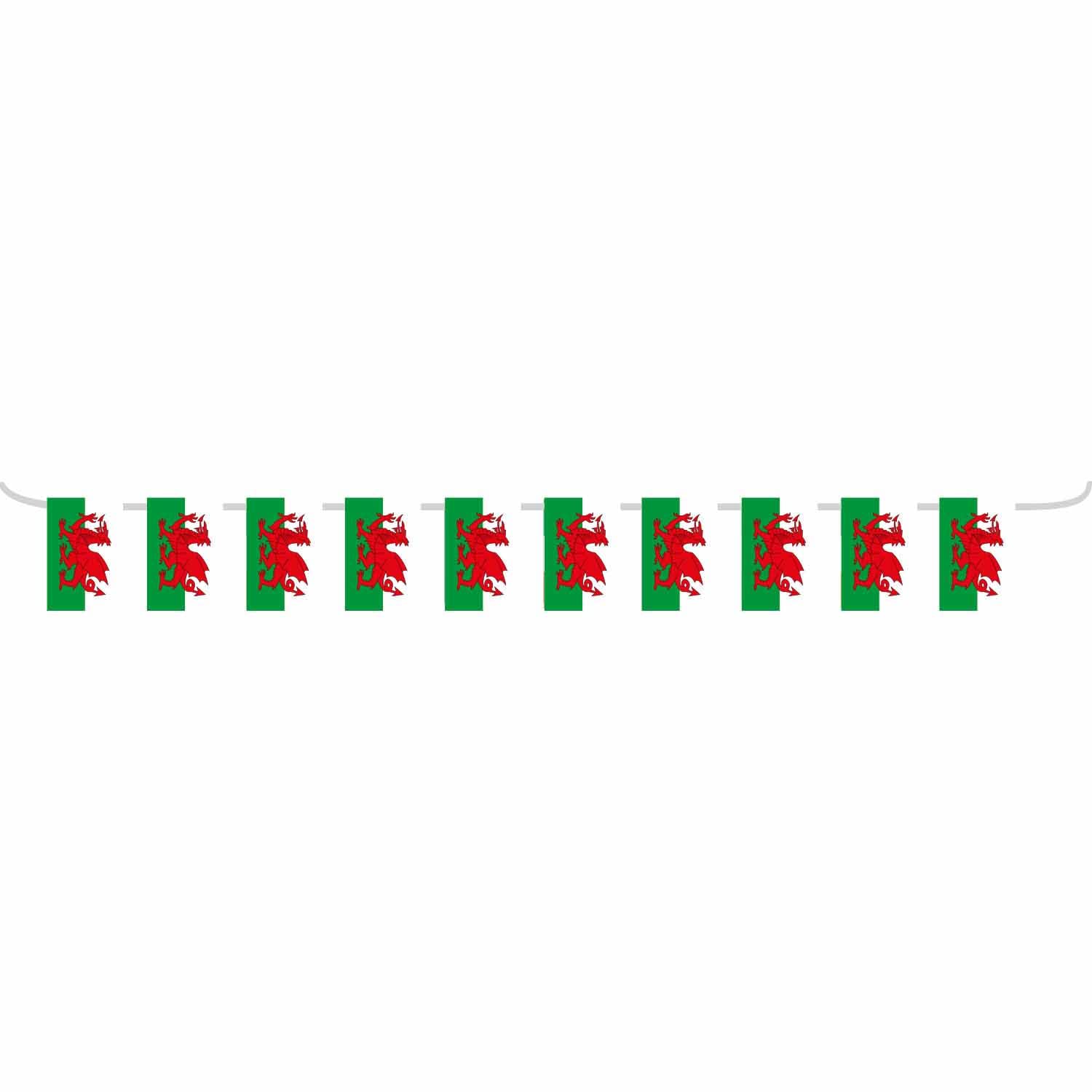 Amscan 9913924 - Wales Flag Plastic Pennant Bunting Sports & Celebrations Decoration - 5m