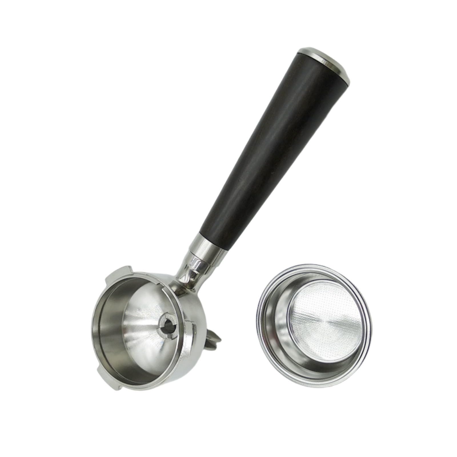 Multifunktionaler 58-mm Espressomaschinengriff, Naturholz Edelstahlstruktur, geeignet für den privaten und professionellen Gebrauch, Kaffeezubehör