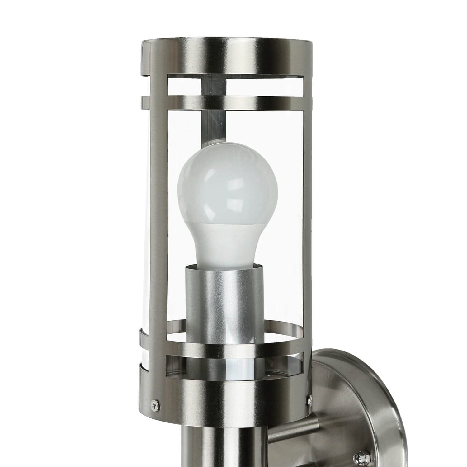 Easylight Außenlampe Edelstahl, Aussen Wandleuchte E27, B:11 cm, IP44, wetterfest, Garten, Terrasse, Balkon, Hoflampe Außen, aufwärts, Uplight, Außenlampe Wand