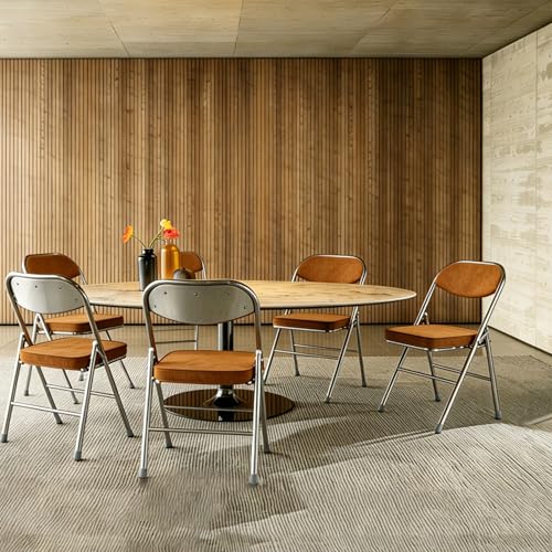 Chleby 6 Chaise Pliante Chaise Visiteur Chaise Pliante rembourrée en Tissu Chaise de Salle à Manger Pliante conviennent à la Cuisine, l'intérieur, l'extérieur,Salle...