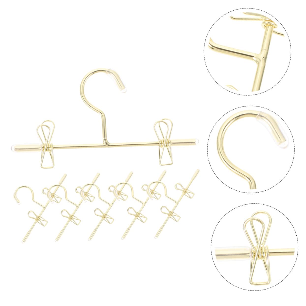 ABOOFAN Mini Perchas para Ropa De Muñecas De Hangers para Decoración De Muñecas Y Exhibición De Vestidos 6 Piezas X 5