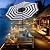 Blissun 9 ft Solar Umbrella 32 LED Lighted Patio Umbrella Table Market Umbrella with Tilt and Crank Outdoor Umbrella for Garden, Deck, Backyard, Pool and Beach (Black and White)