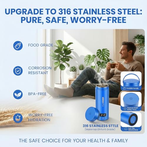 Image of Portable Electric Kettle For Travel, 120V, 450ml, 4 Temperature Control