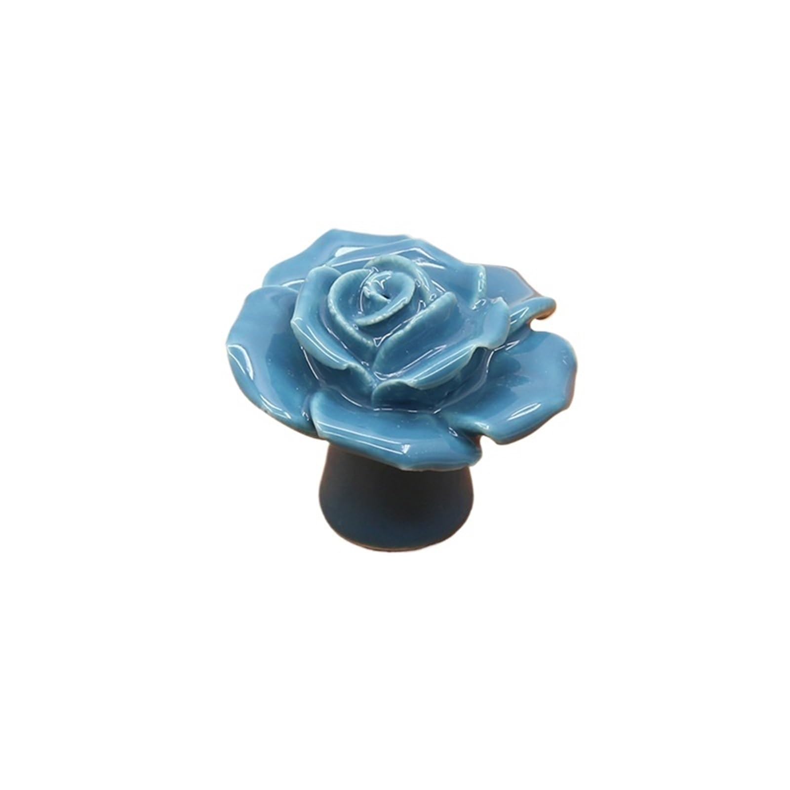 KIFSDLF 2pcs Ceramic Rose Flower Cabinet Knob Drawer Furniture Handles Dresser Single Hole Door Pulls Wardrobe for Cupboard Wardrobes Furniture(Color1)